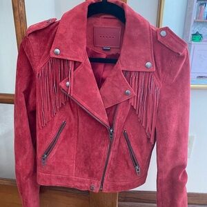 Blank NYC Suede Fringe Moto Jacket